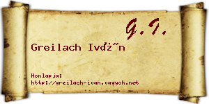 Greilach Iván névjegykártya